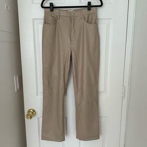Abercrombie Tan Vegan Leather 90s Straight Pant